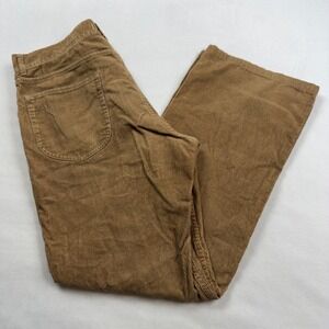 VTG Greige Mens Brown Corduroy Pants Straight Leg Button Fly Size 36 RN 85821